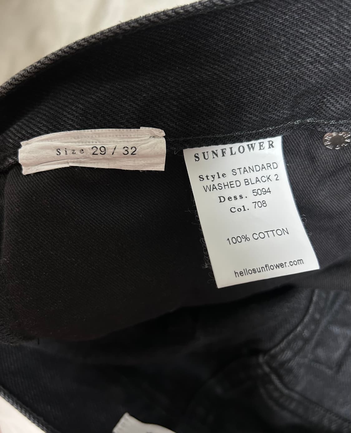 [29X32] 선플라워 스탠다드 데님 워시드 블랙 상품이미지4