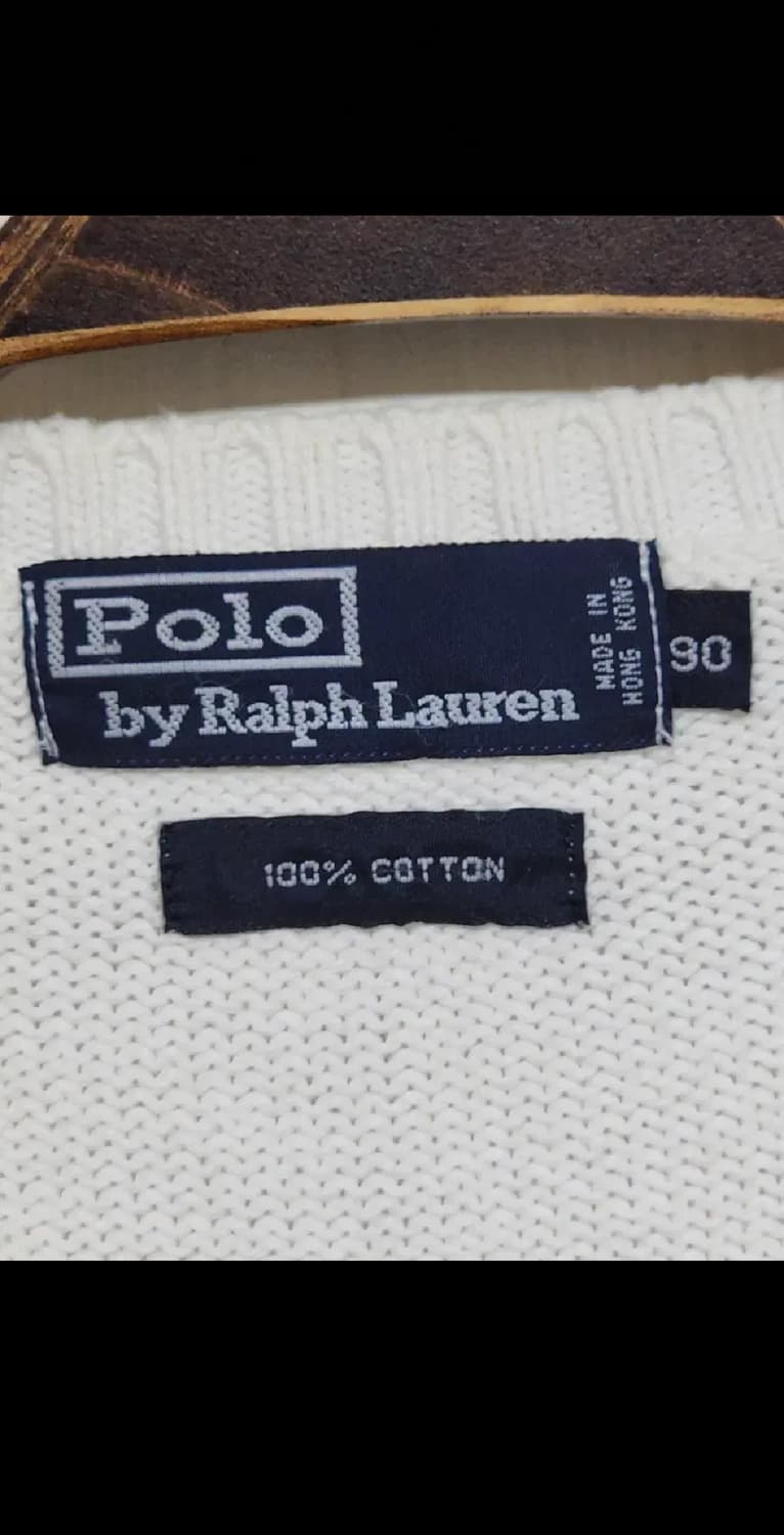 (95) 랄프로렌 폴로 니트조끼 화이트 로고 베스트 브이넥  상품이미지3