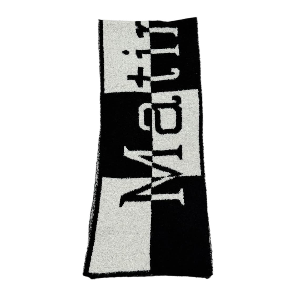 마뗑킴 로고 체커보드 머플러 목도리 블랙 상품이미지3