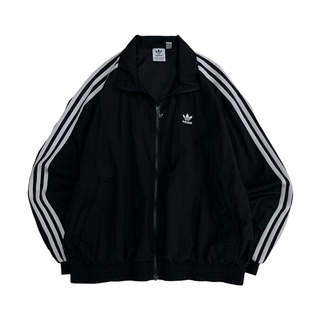 아디다스 로고 화이트라인 블랙 바람막이 M 상품이미지2