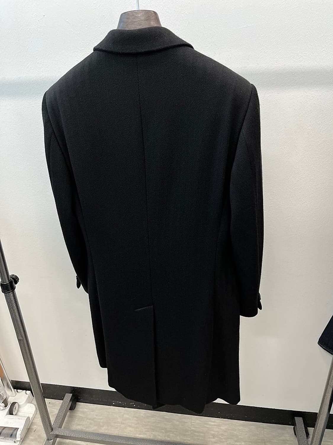 95-100) 알마니꼴레지오니 블랙 헤링본 울코트  상품이미지6