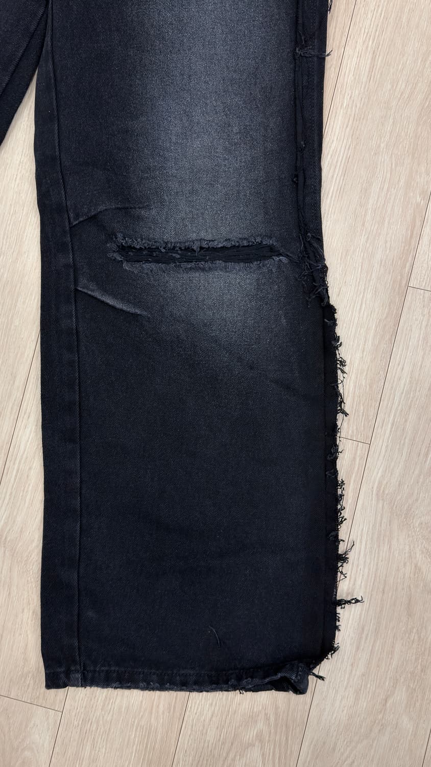 마뗑킴 데미지 워싱 와이드 데님 S사이즈 상품이미지5