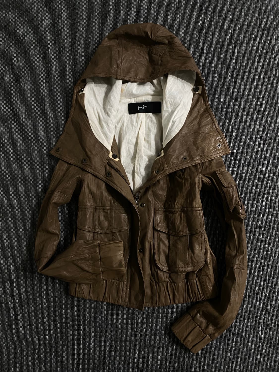 [Fur Fur]00’s Rare High Neck Hoodie Lea 상품이미지6