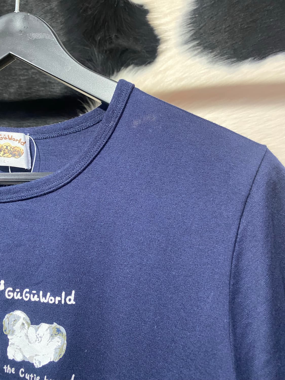 Gu Gu World 로고 강아지 프린팅 반팔티셔츠 상품이미지4