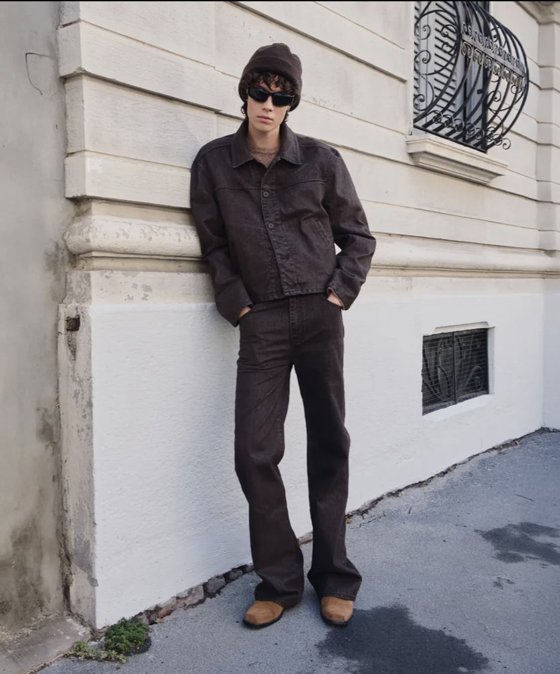 엘무드 레논 플레어 코튼 팬츠 벨벳틴브라운 상품이미지1