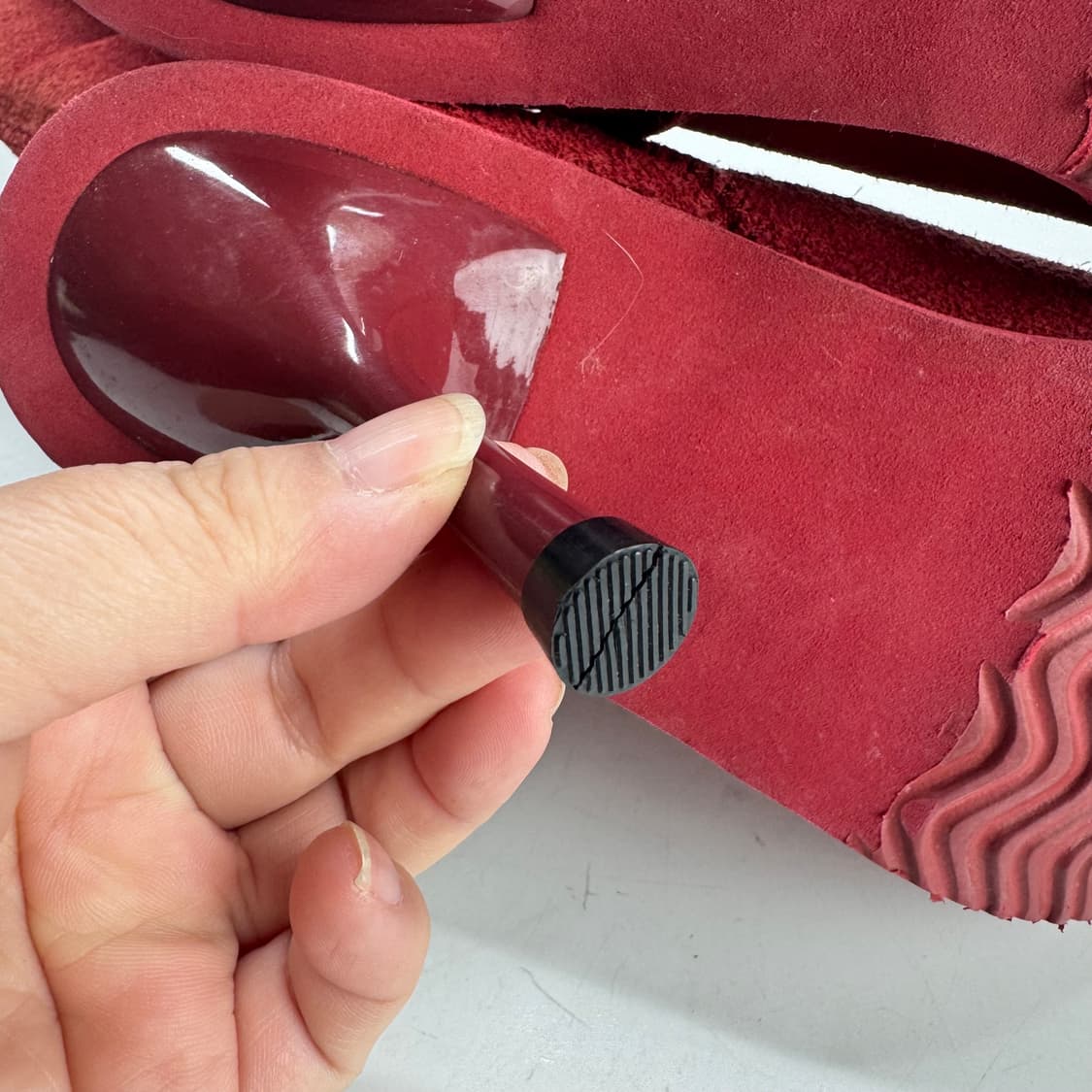 240)미네통카 레드 스웨이드 롱 어그부츠 힐 상품이미지7