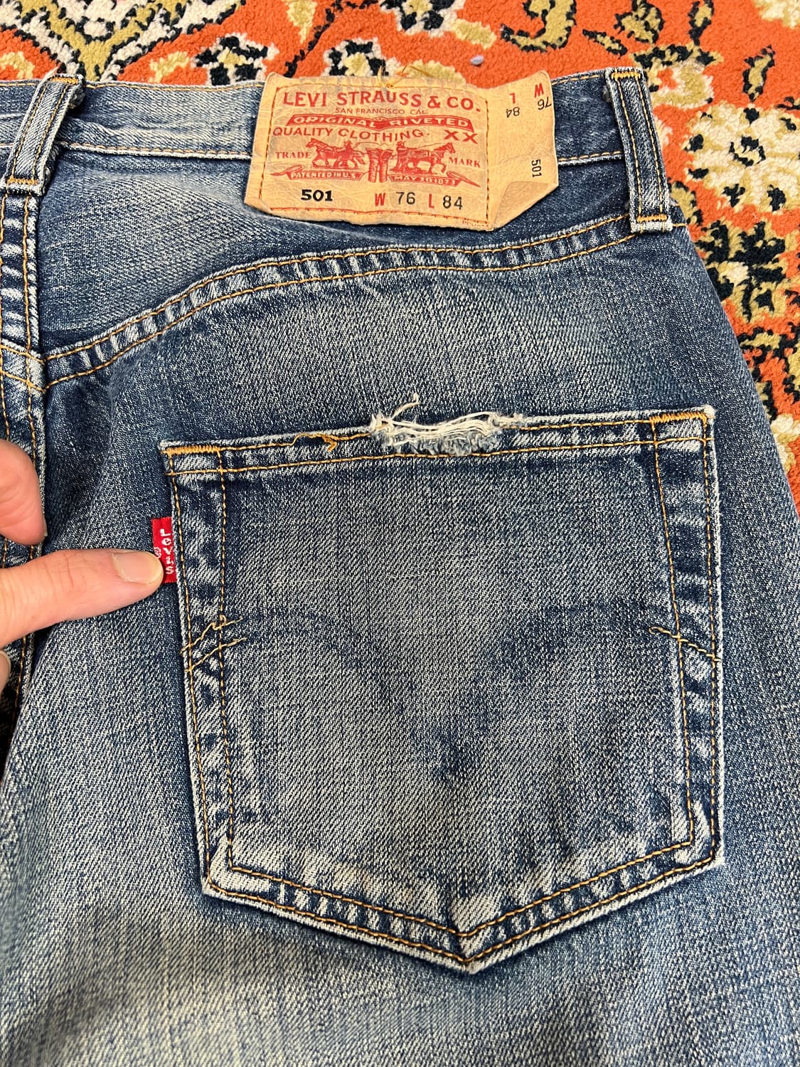 [30] 리바이스 501 캣워싱 빈티지 데님 팬츠 상품이미지6
