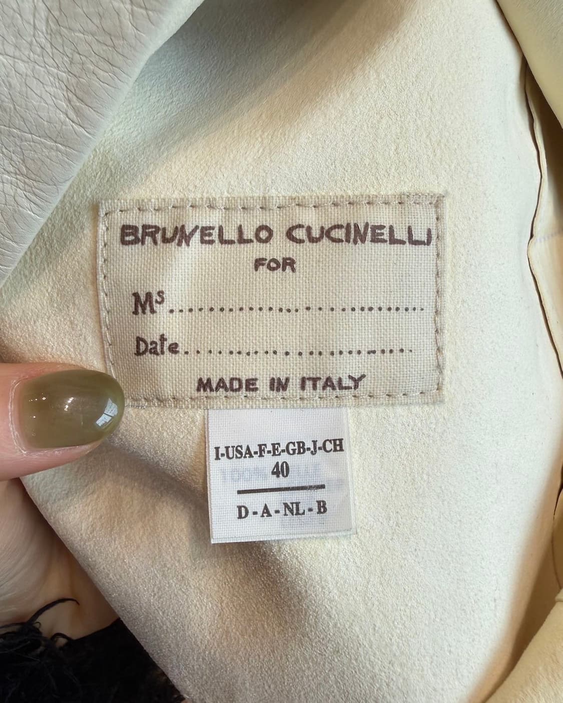 브루넬로 쿠치넬리 아이보리 펠레 레더 자켓  상품이미지9