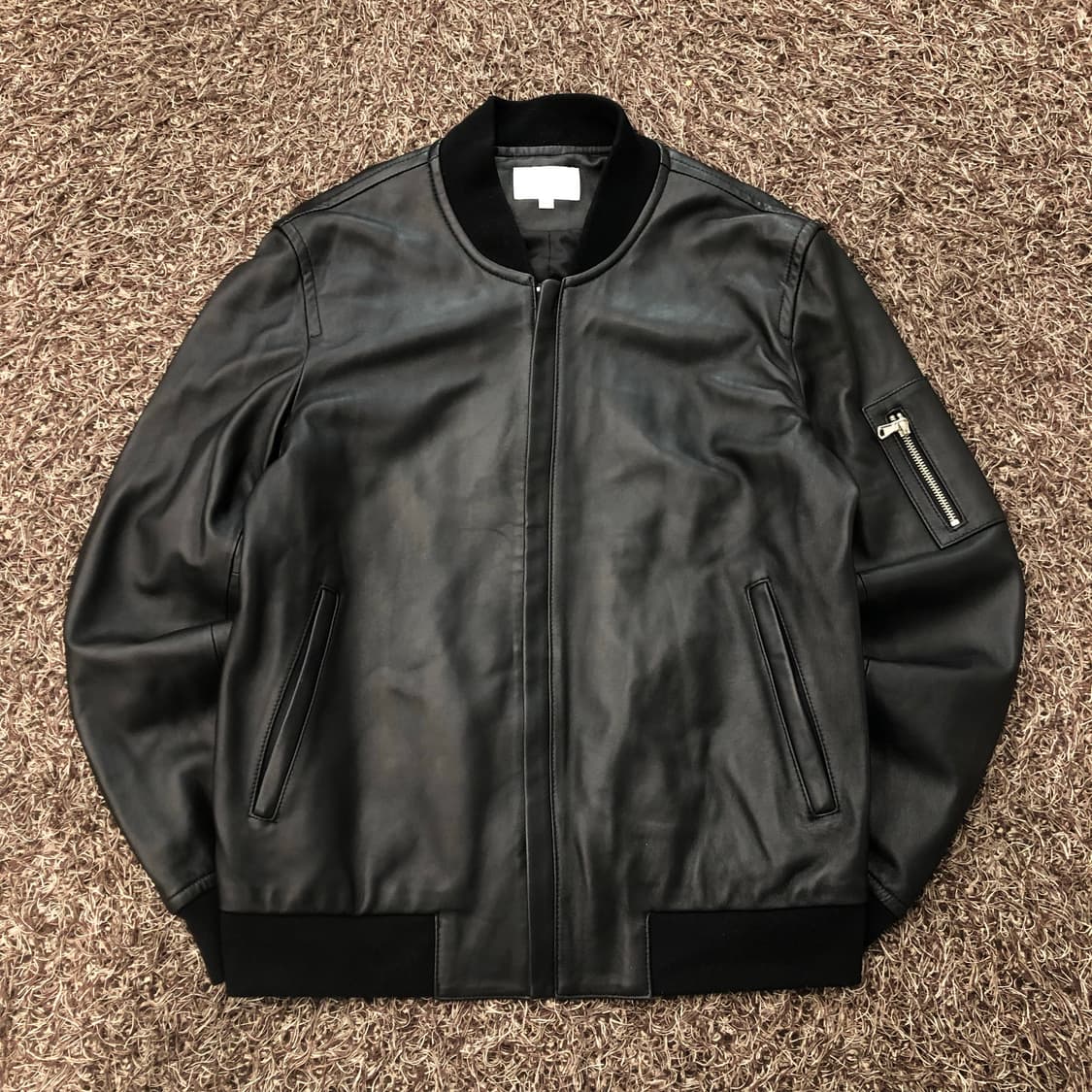 Hasstige 빈티지 양가죽 봄버 블루종 레더 가죽 자켓 상품이미지1