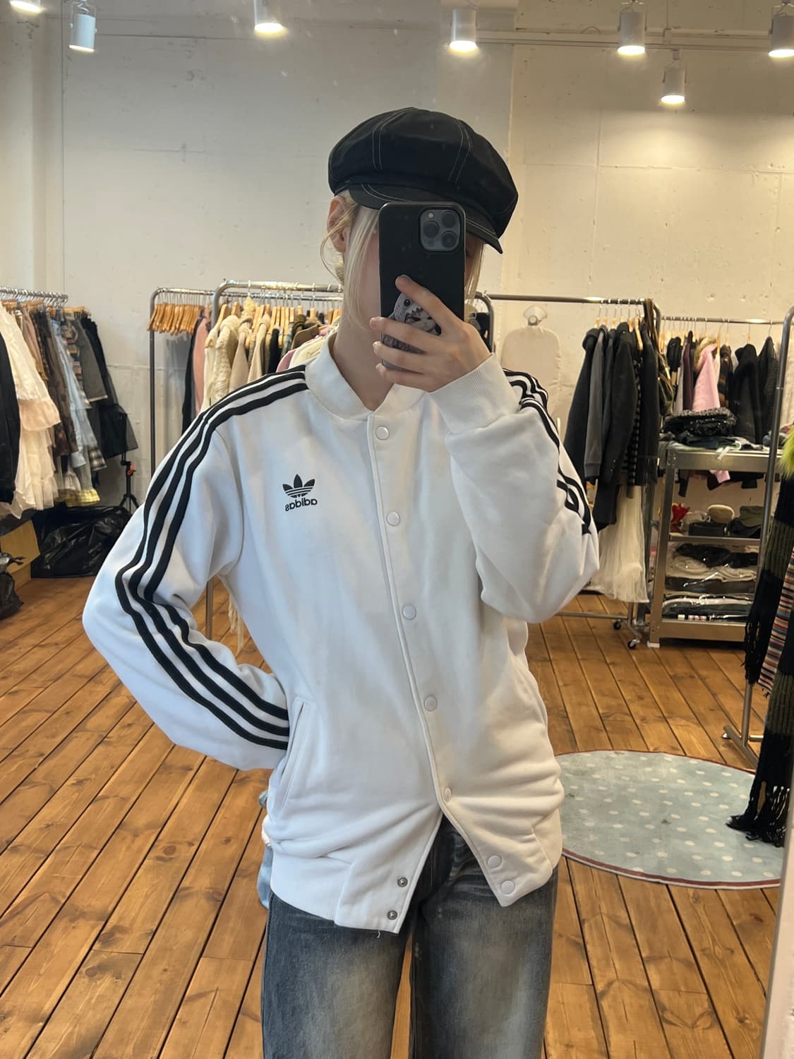 아디다스 화이트 파이어버드 베이스볼 자켓 상품이미지2