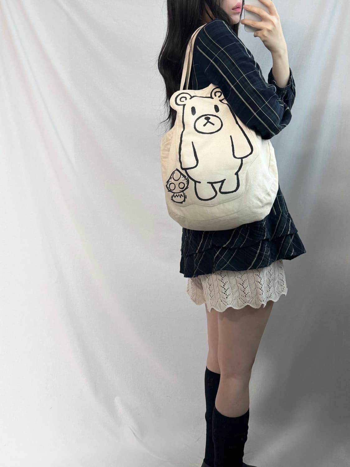 머쉬룸 쿠마 캔버스 숄더백 상품이미지6