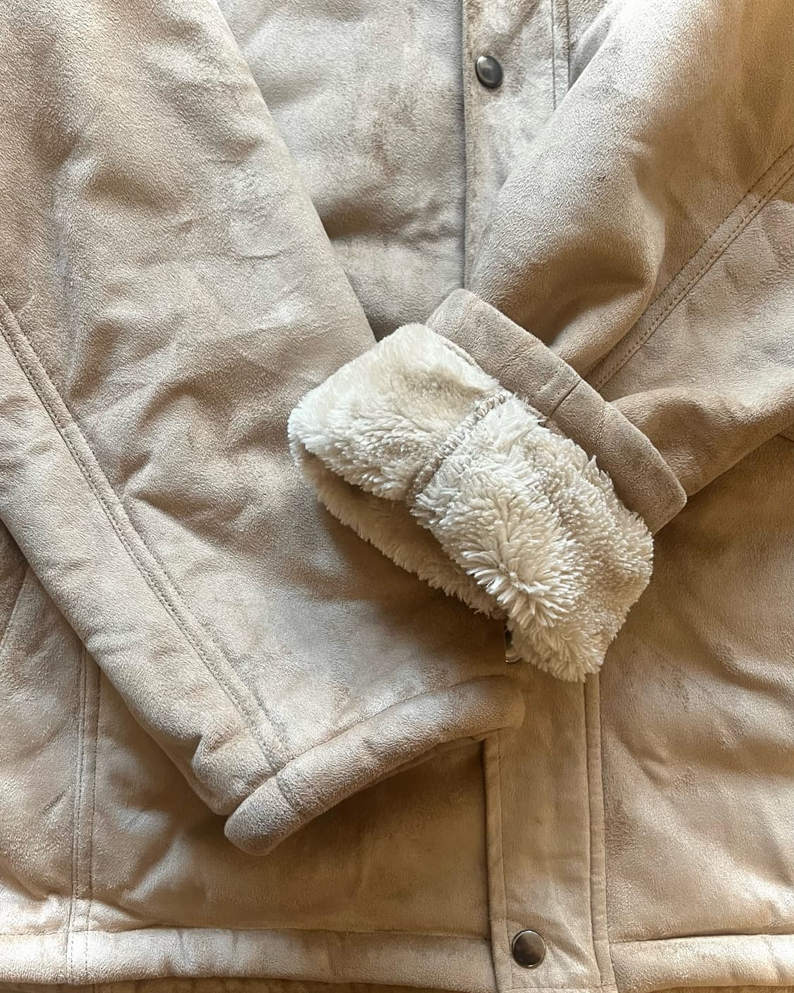 90-00s AMORE PURO Fur Hood Suede Coat 상품이미지7