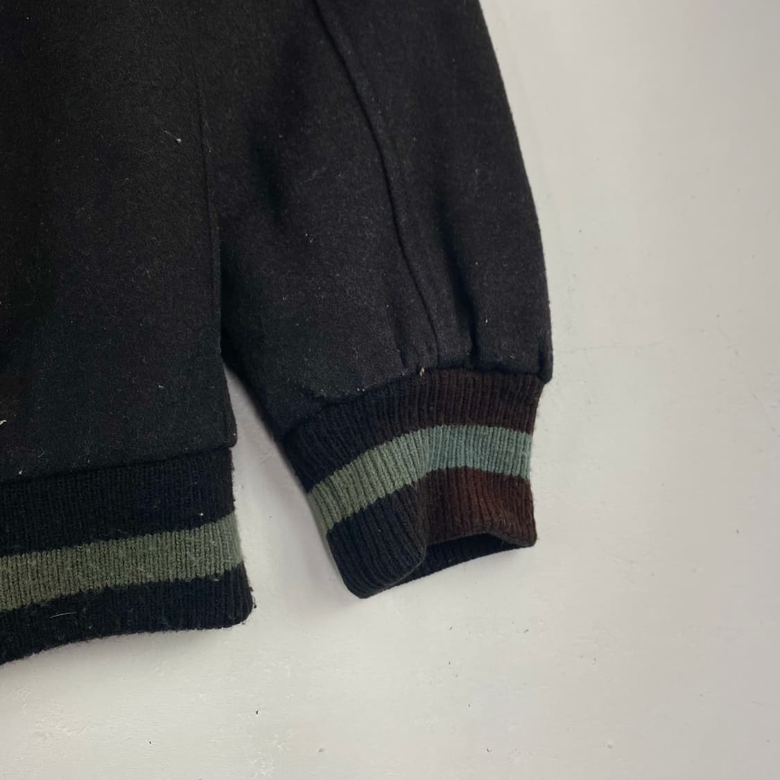 스투시 빅 S 레터맨 블랙 모직 바시티 자켓 (100) 상품이미지7