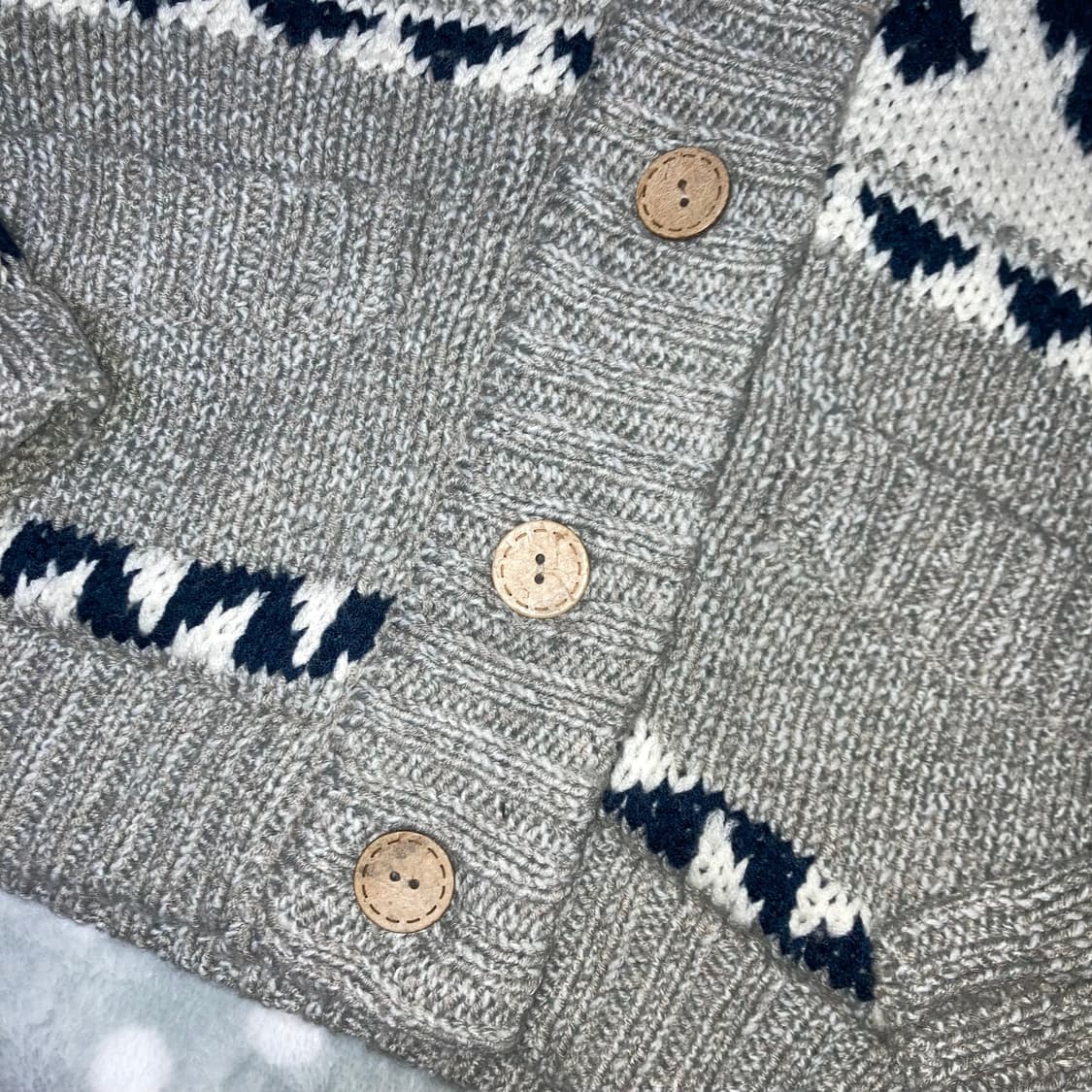 모리걸 아가일 니트 가디건 코트 상품이미지5