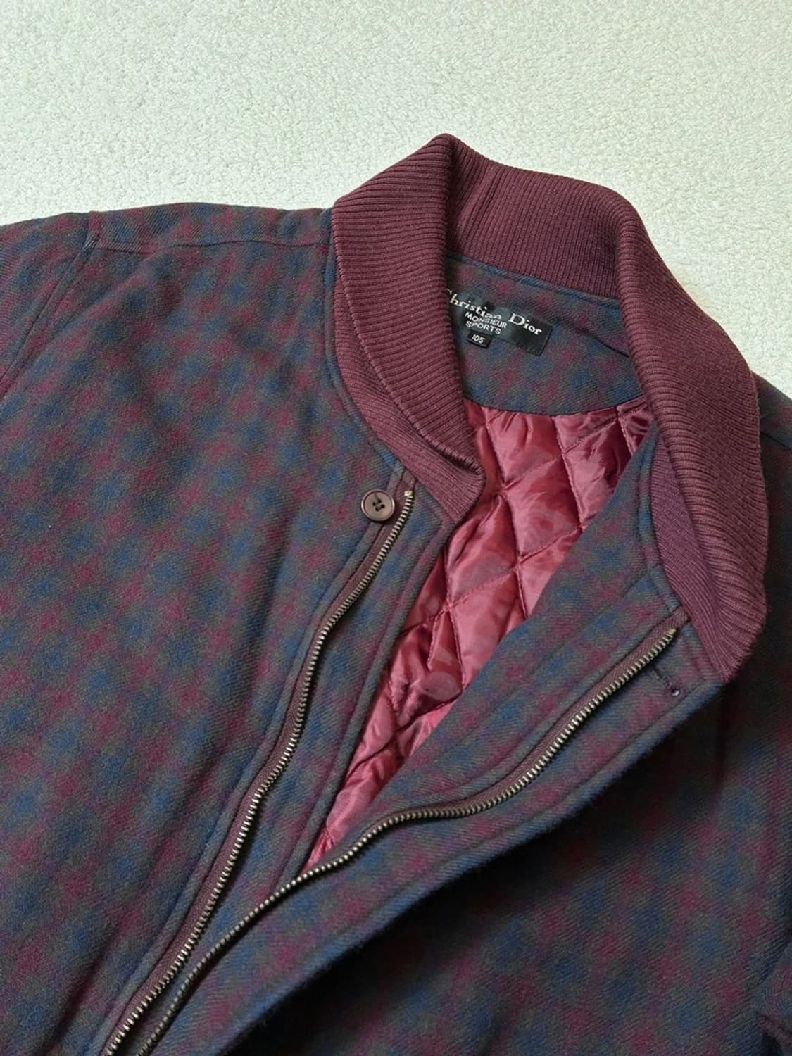 크리스찬디올 90's 체크 울 블루종 자켓 PN6921 상품이미지5