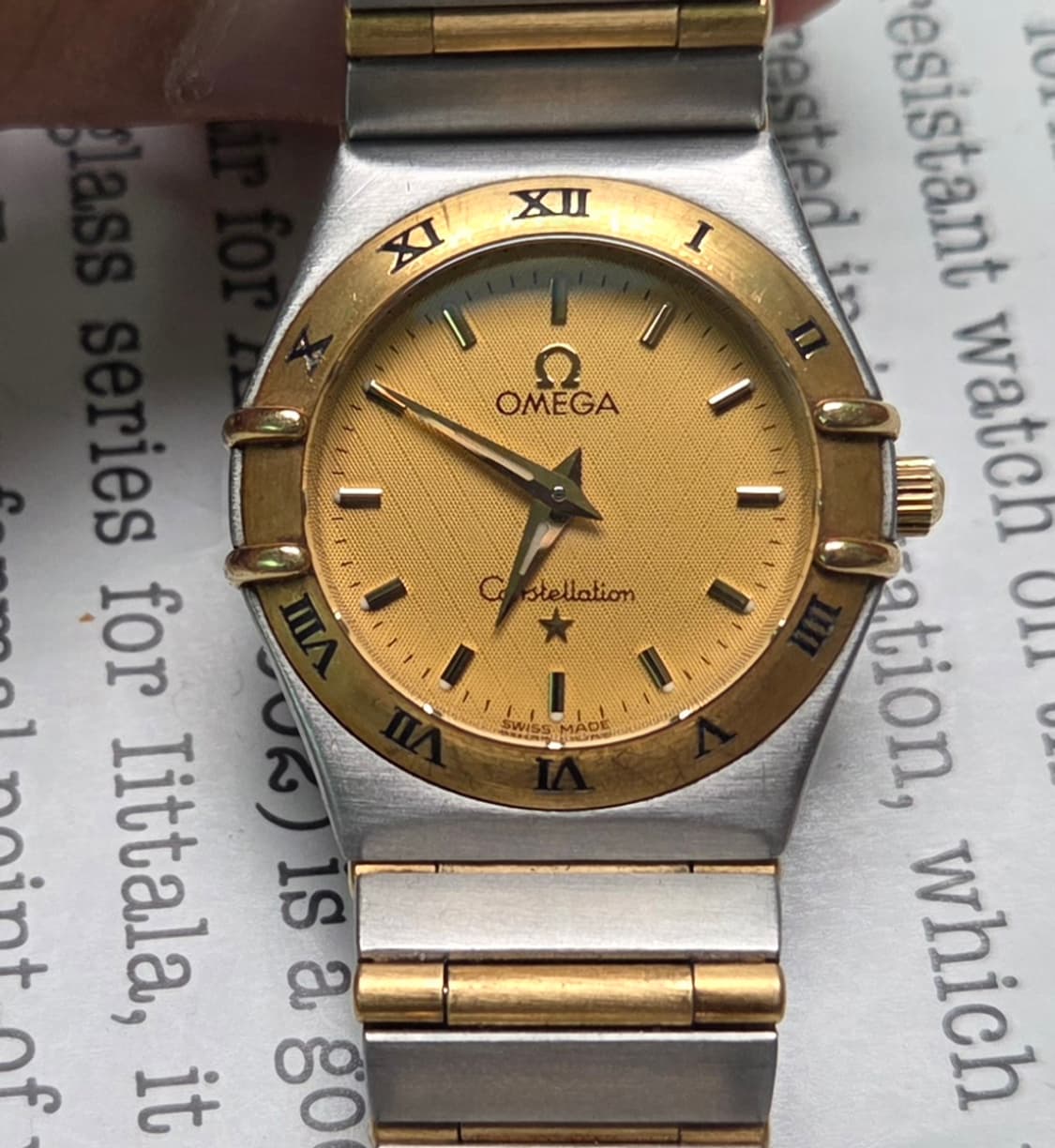오메가 컨스틸레이션 별로고 18K콤비 풀바 쿼츠 여성용 브레이슬릿 ver 상품이미지1