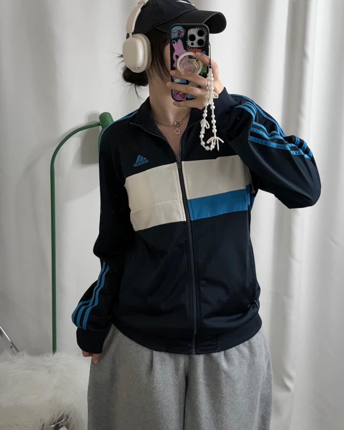 아디다스 네이비 & 블루 오버핏 져지 상품이미지2