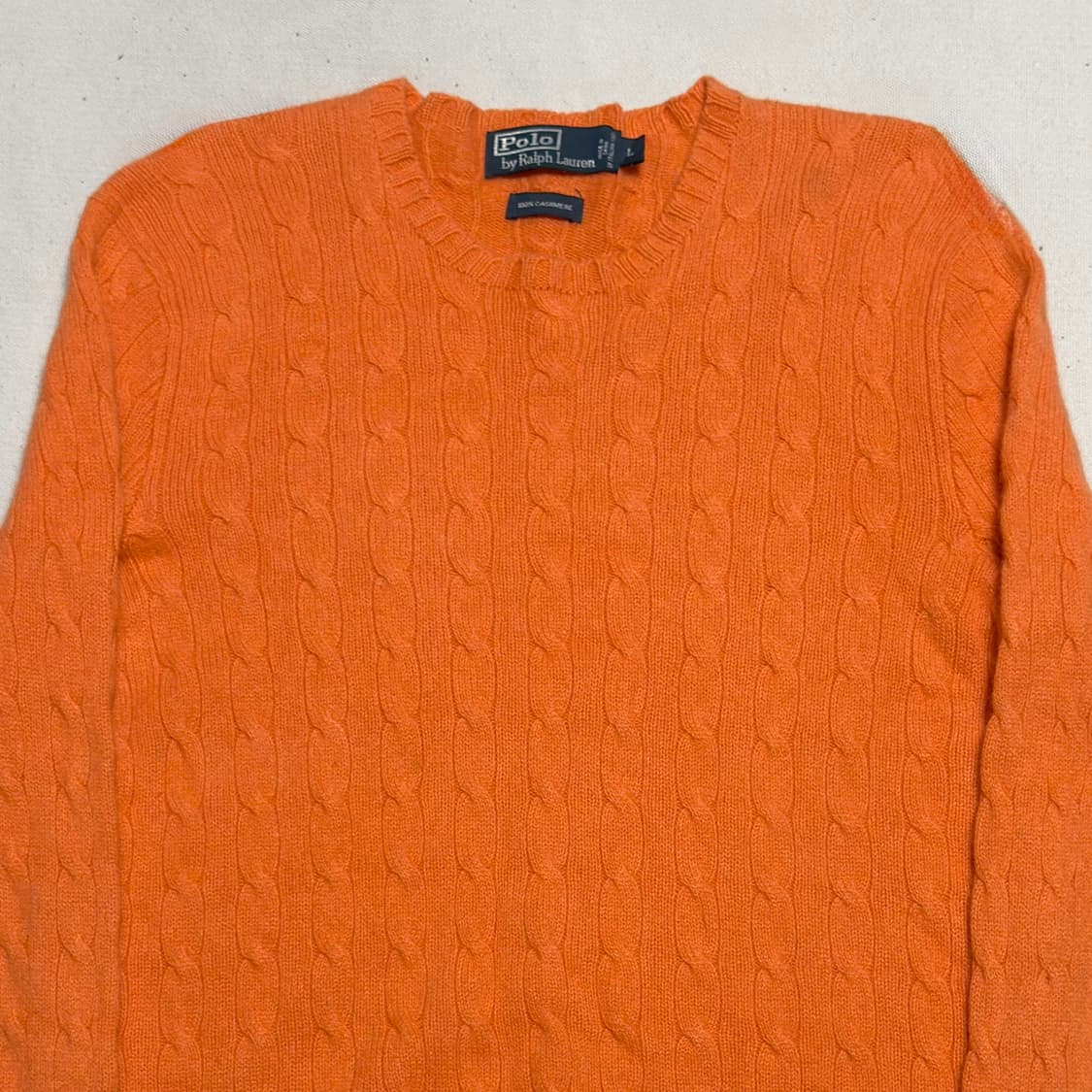 L 폴로랄프로렌 오렌지 캐시미어 케이블 니트 상품이미지1
