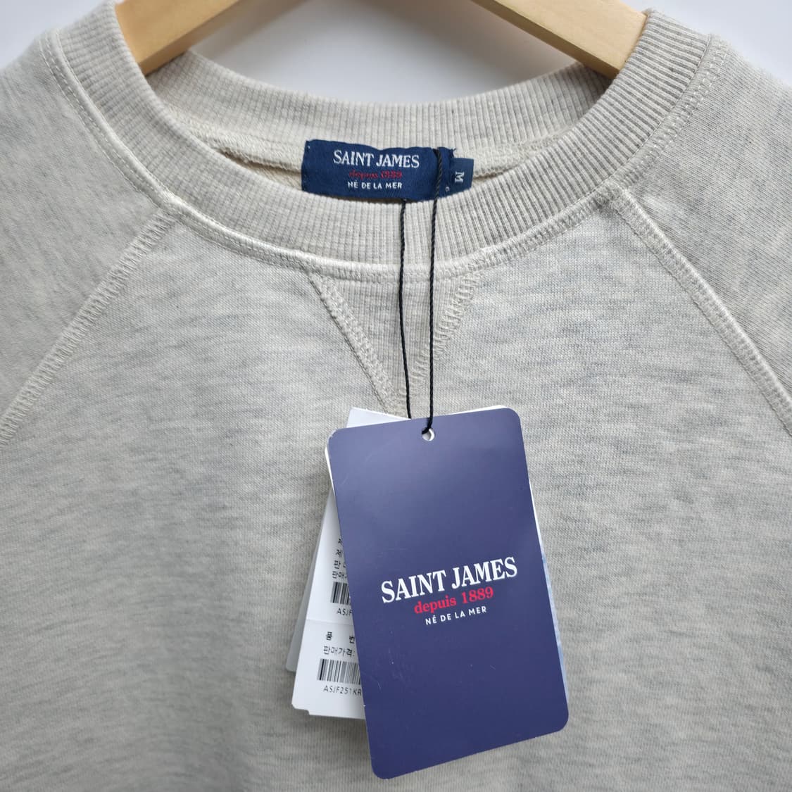 [M] 세인트제임스 하트 엘보패치 패치 맨투맨 상품이미지5