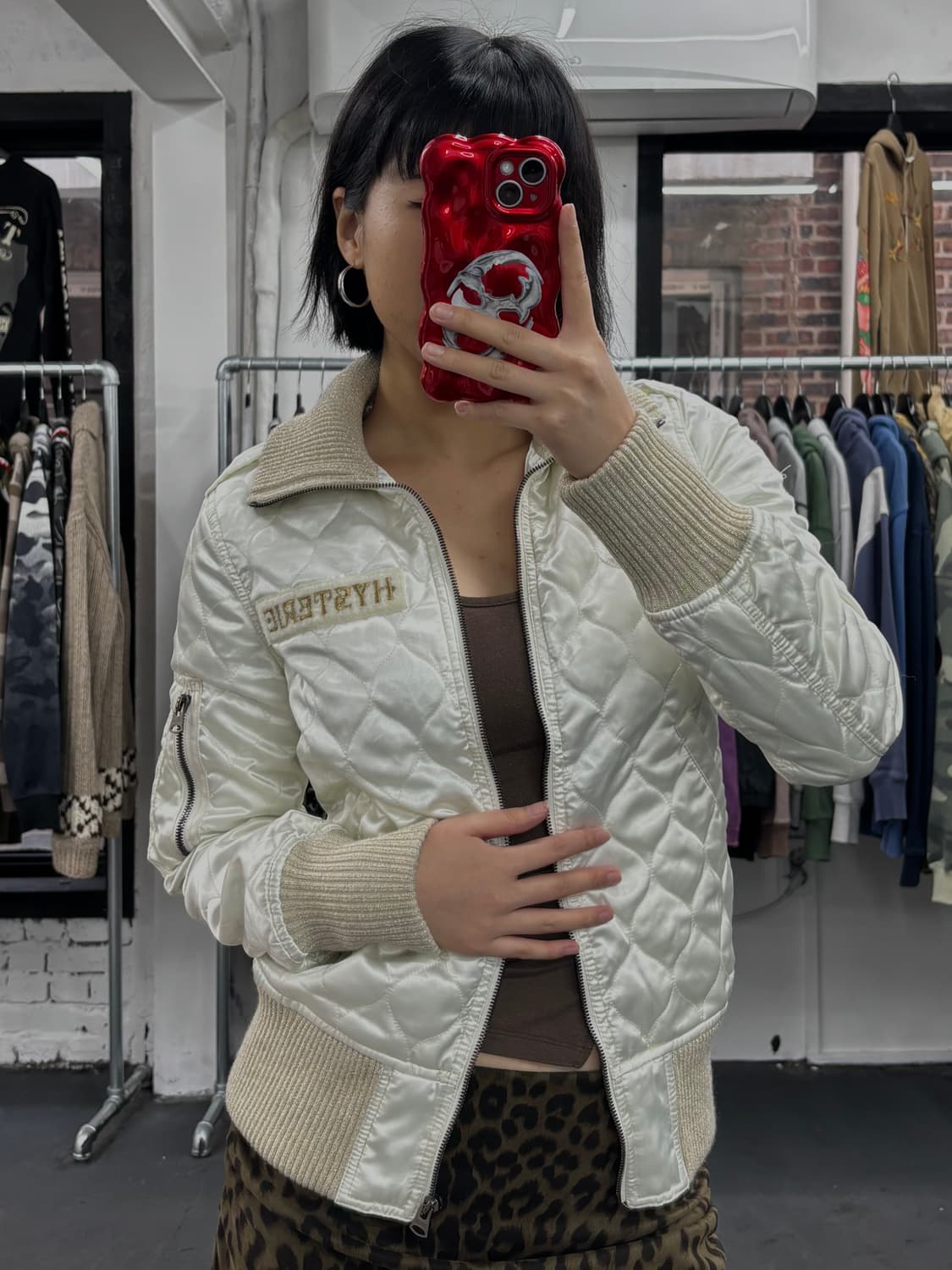 히스테릭 글래머 히스걸 퀼팅 블루종 자켓 상품이미지2