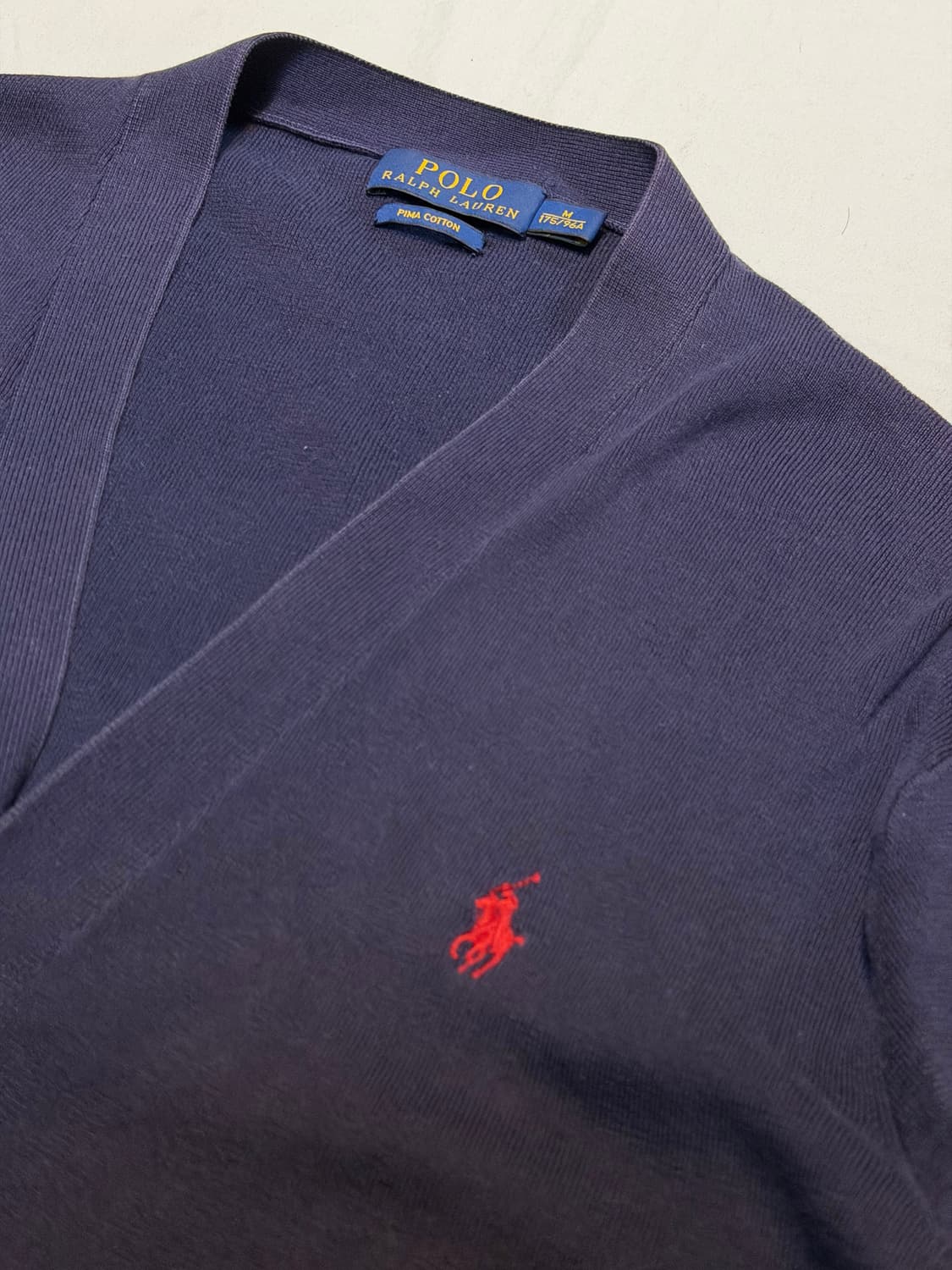 폴로 랄프로렌 브이넥 코튼 니트 가디건 네이비 상품이미지2