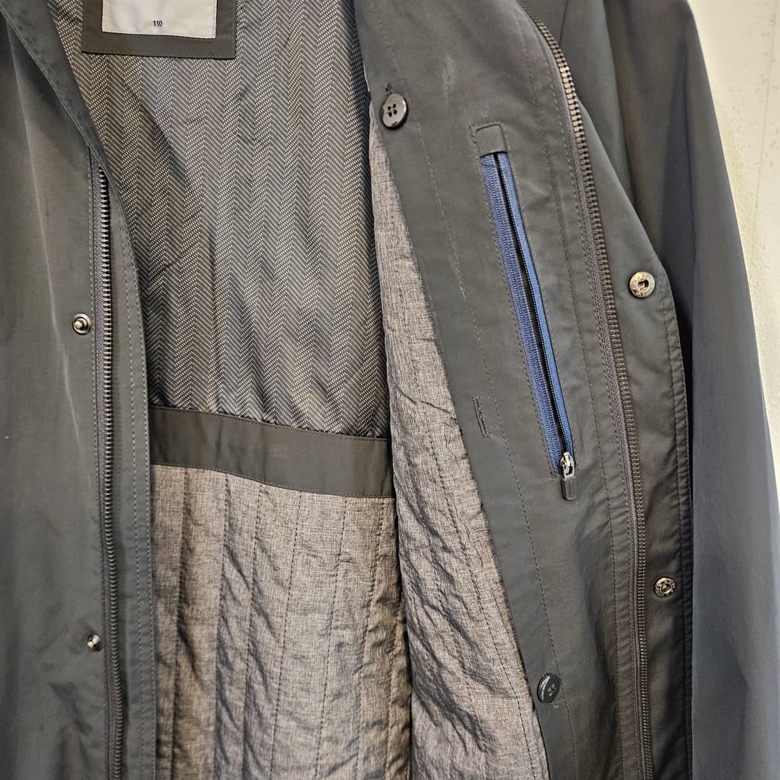 110(2XL)/실측100(L)인디안 남성 블랙 스탠드 칼라 자켓 상품이미지4