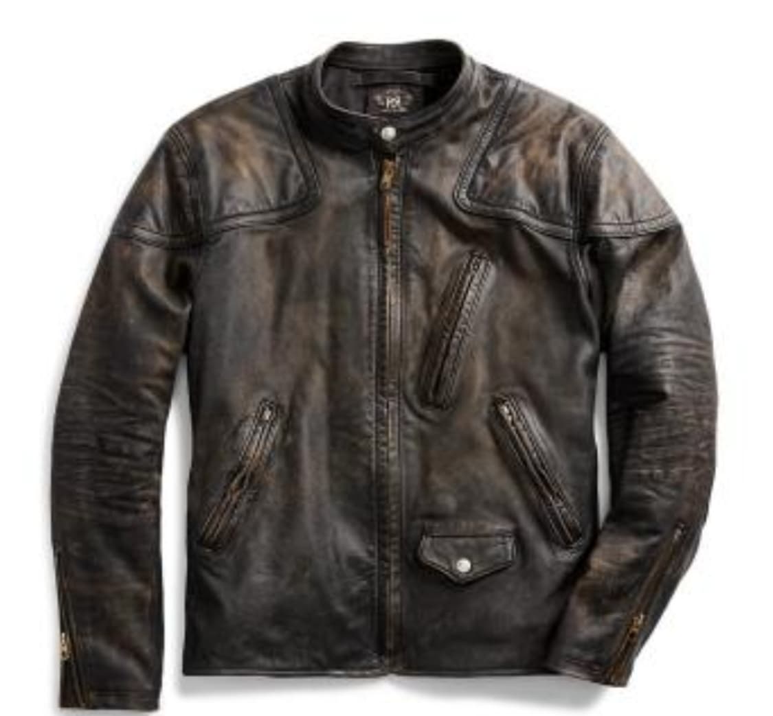[새상품]RRL 슬림핏 레더 모토자켓 (톰하디) 상품이미지1