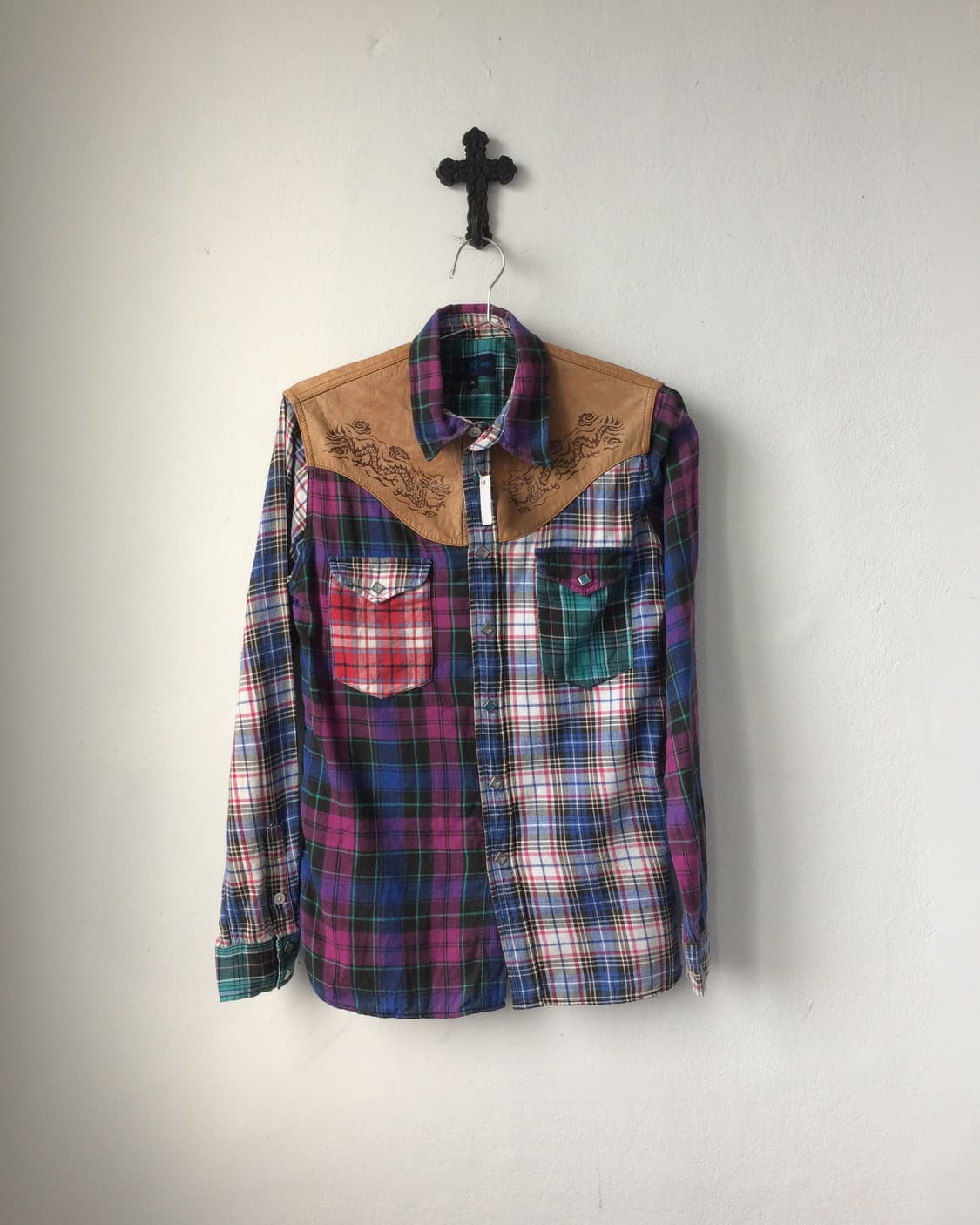 Western mood check pattern shirt 상품이미지2