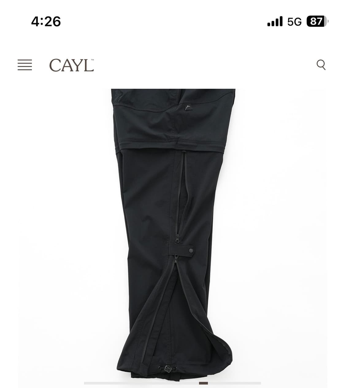 [케일]Cayl 2way 하이킹 팬츠 블랙 상품이미지3