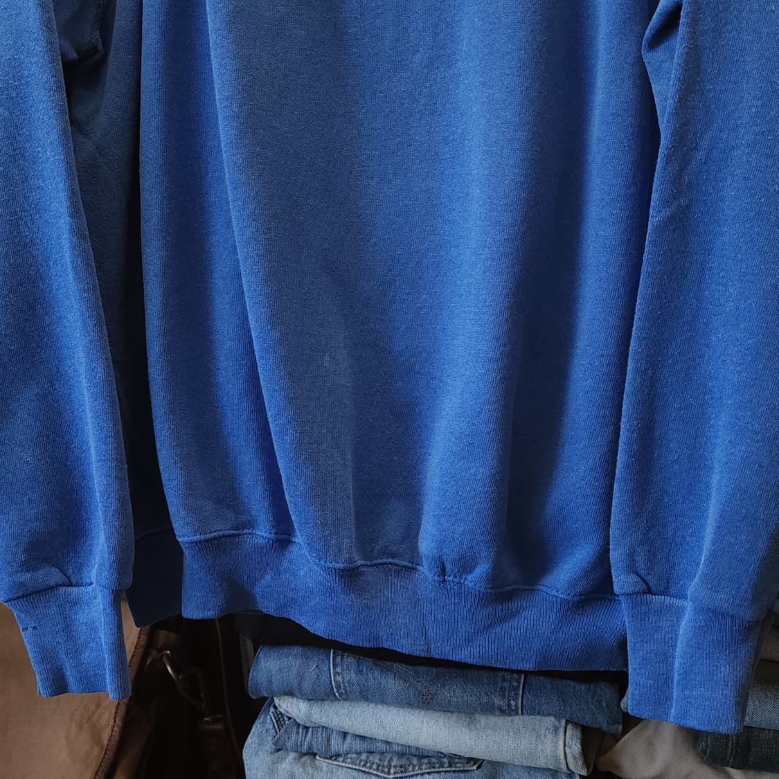 90s 헤인즈 빈티지 스웻셔츠 플레인 스웻셔츠 페이딩 블루 xl 상품이미지5
