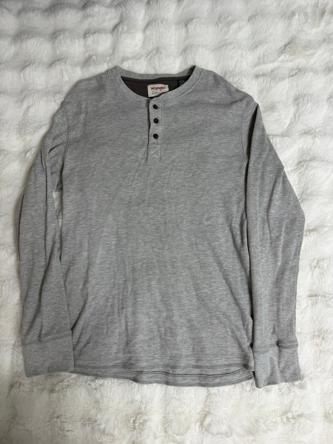 [M] 미국 현행 랭글러 와플 헨리넥 롱슬리브 그레이 상품이미지2
