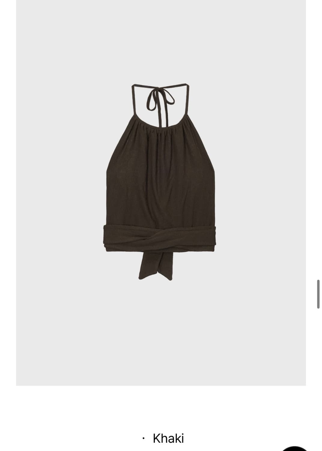 모노하 Wool jersey gathered wrap top(khaki) 상품이미지2