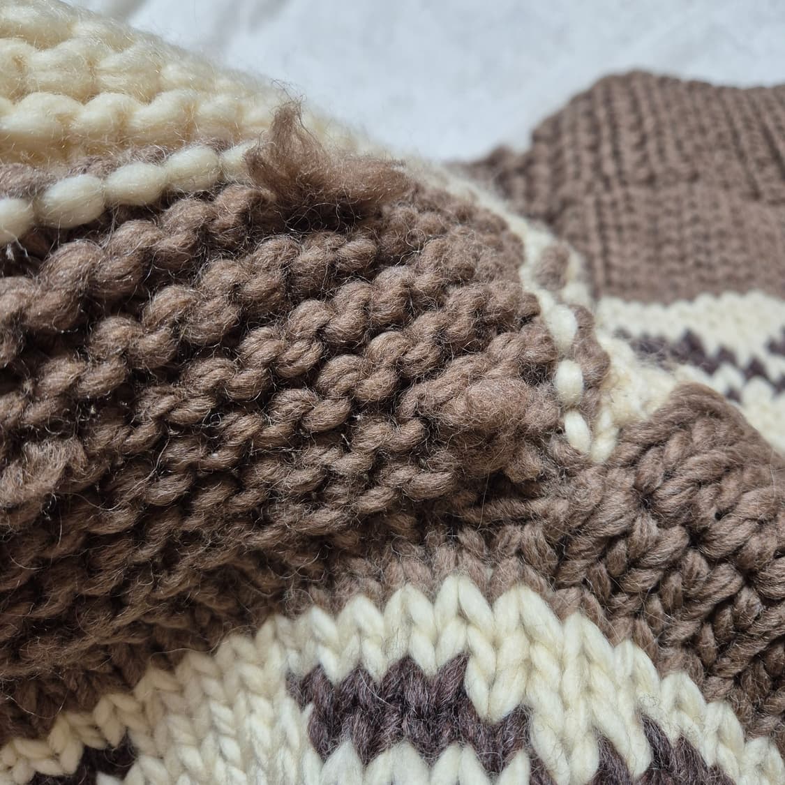 Chieftain 핸드니트 사슴 코위찬 니트자켓 L 상품이미지9