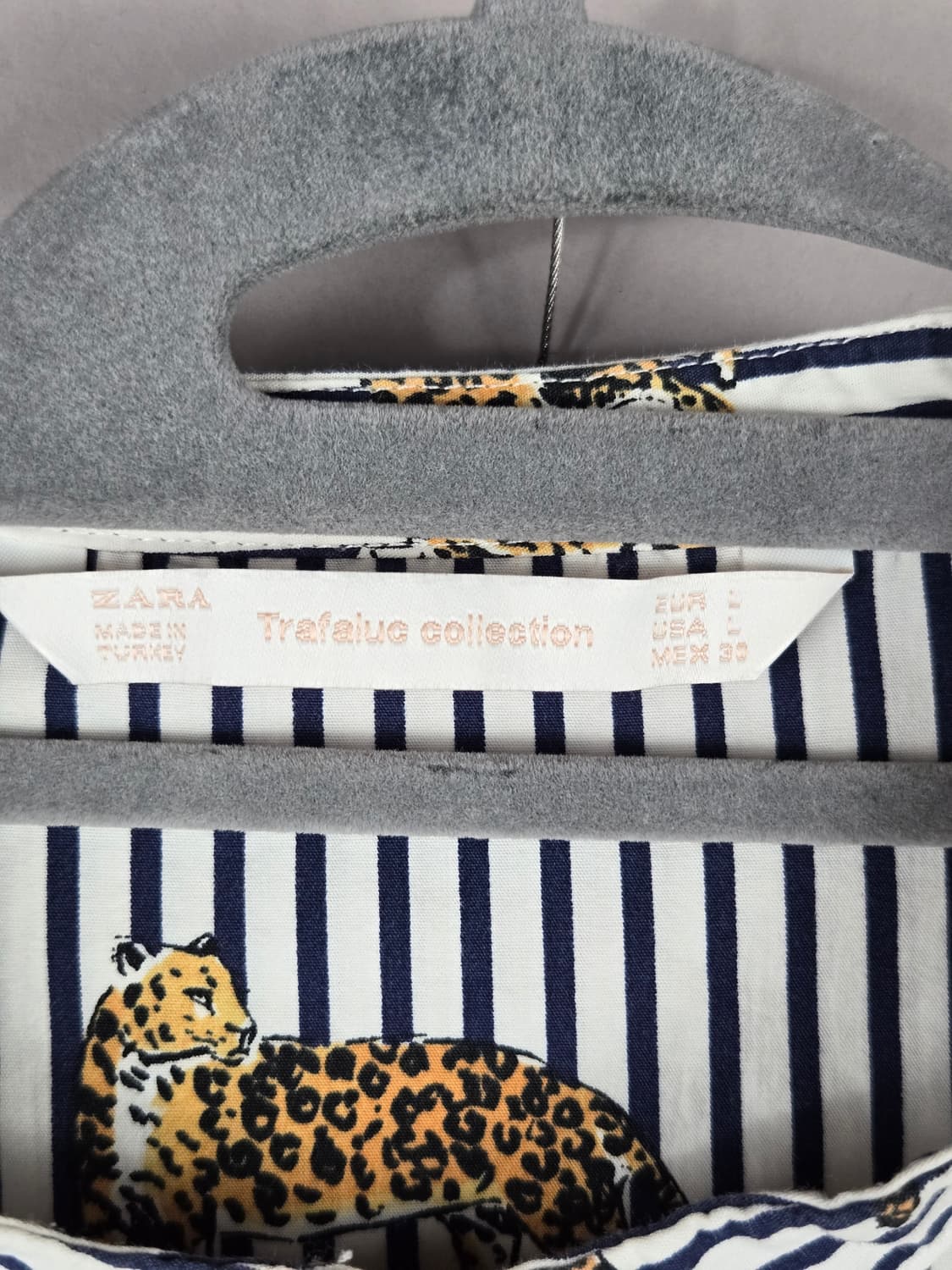 [무료배송]자라 L 여성 스판 차이나카라 표범 레오파드 스트라이프 셔츠 상품이미지8