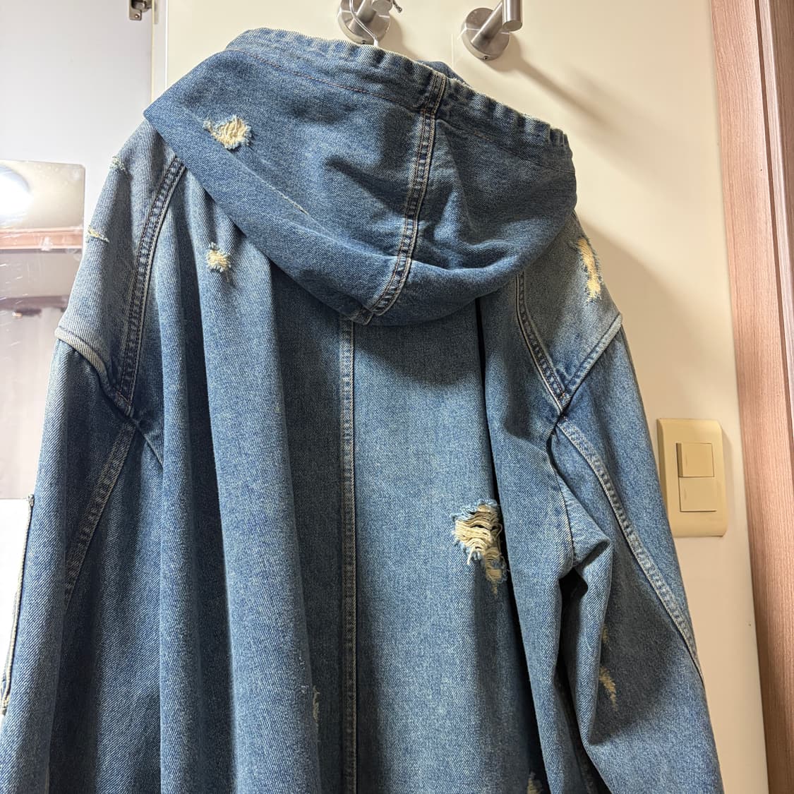 준지 24ss 디스트레스 데님 후드 ma-1 자켓 xxl 상품이미지2