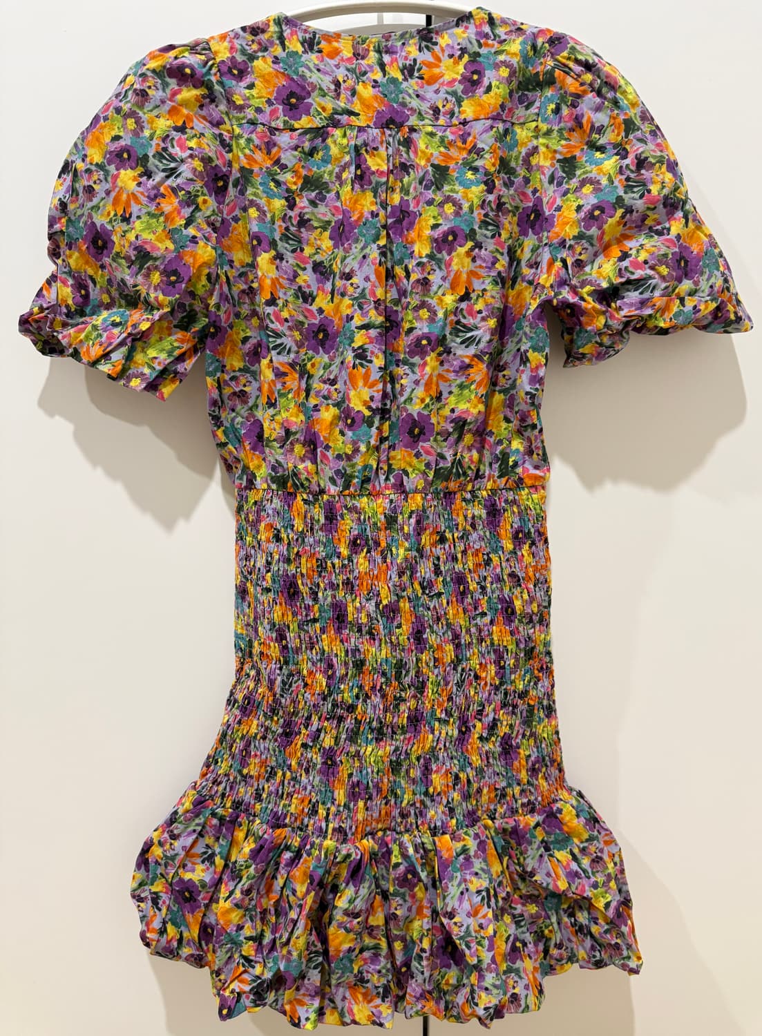 (1회착용) 자라 플로럴 퍼프 소매 셔링 미니 원피스 XS 상품이미지7