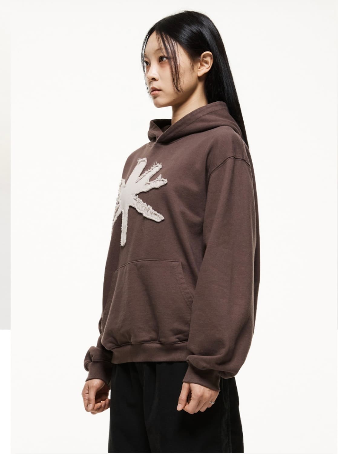 TCM s flower hoodie (dark brown) 상품이미지2