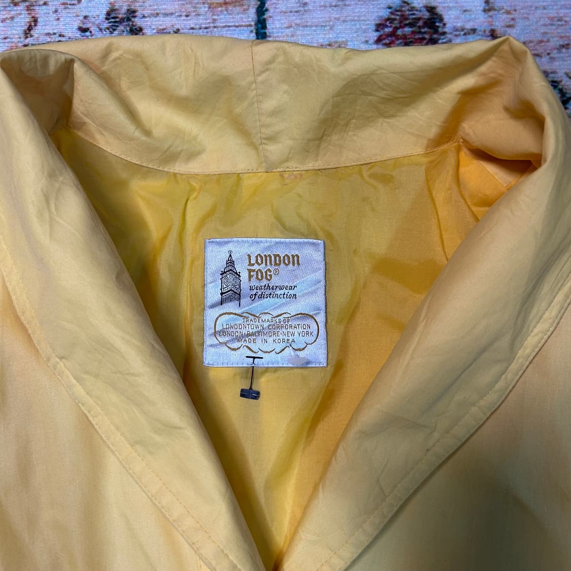 [XL] 90s 런던포그 옐로우 컬러 숄카라 바람막이 자켓 상품이미지3