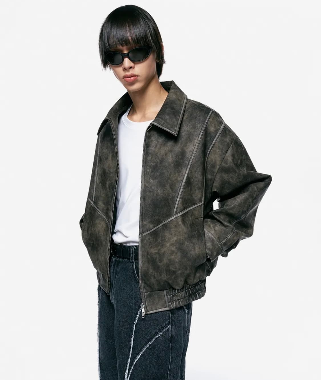 새상품급) 인사일런스 그런지 플라이트 자켓 L 상품이미지3