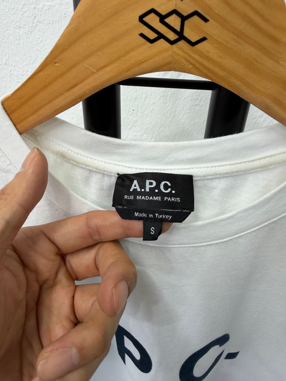 정품) A.P.C. 아페쎄 남녀공용 로고 반팔 티셔츠 S 상품이미지5
