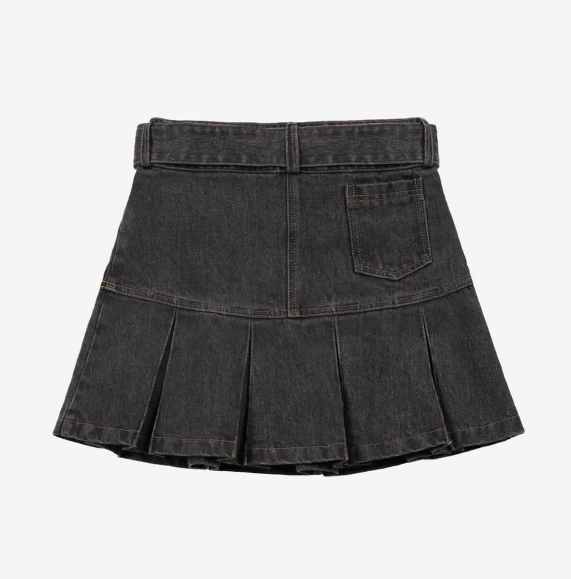 팬시클럽 데님 플리츠 벨트 스커트 상품이미지2