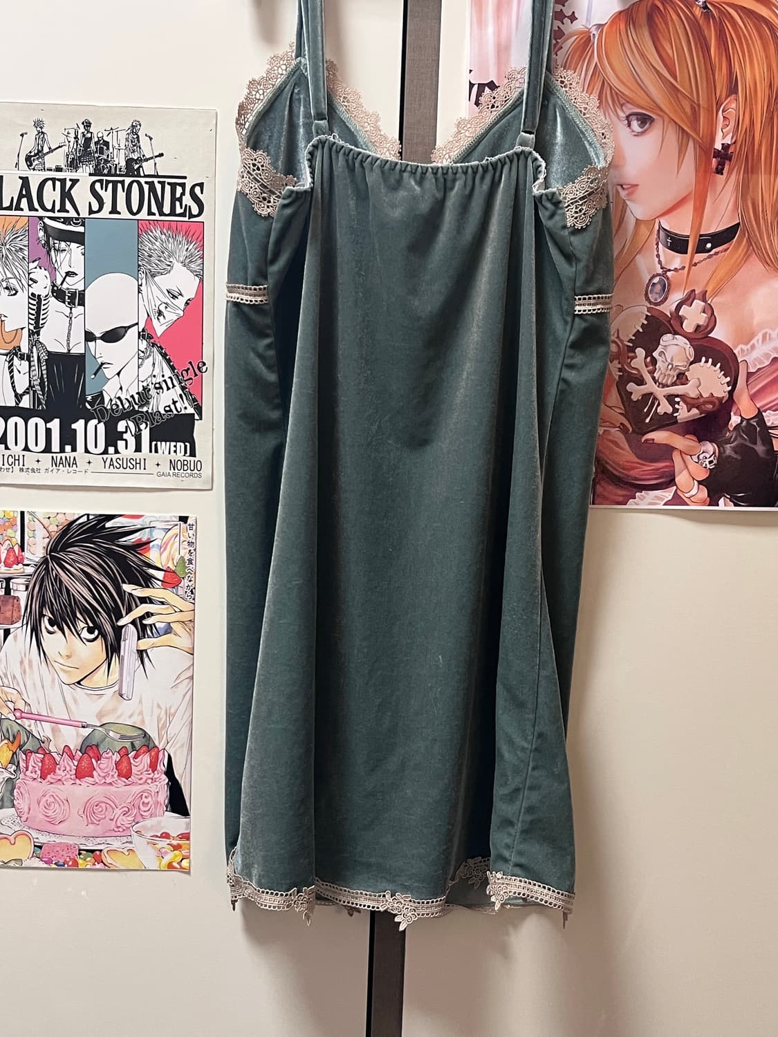 오네갸루 벨벳 레이스 슬리브리스 상품이미지3