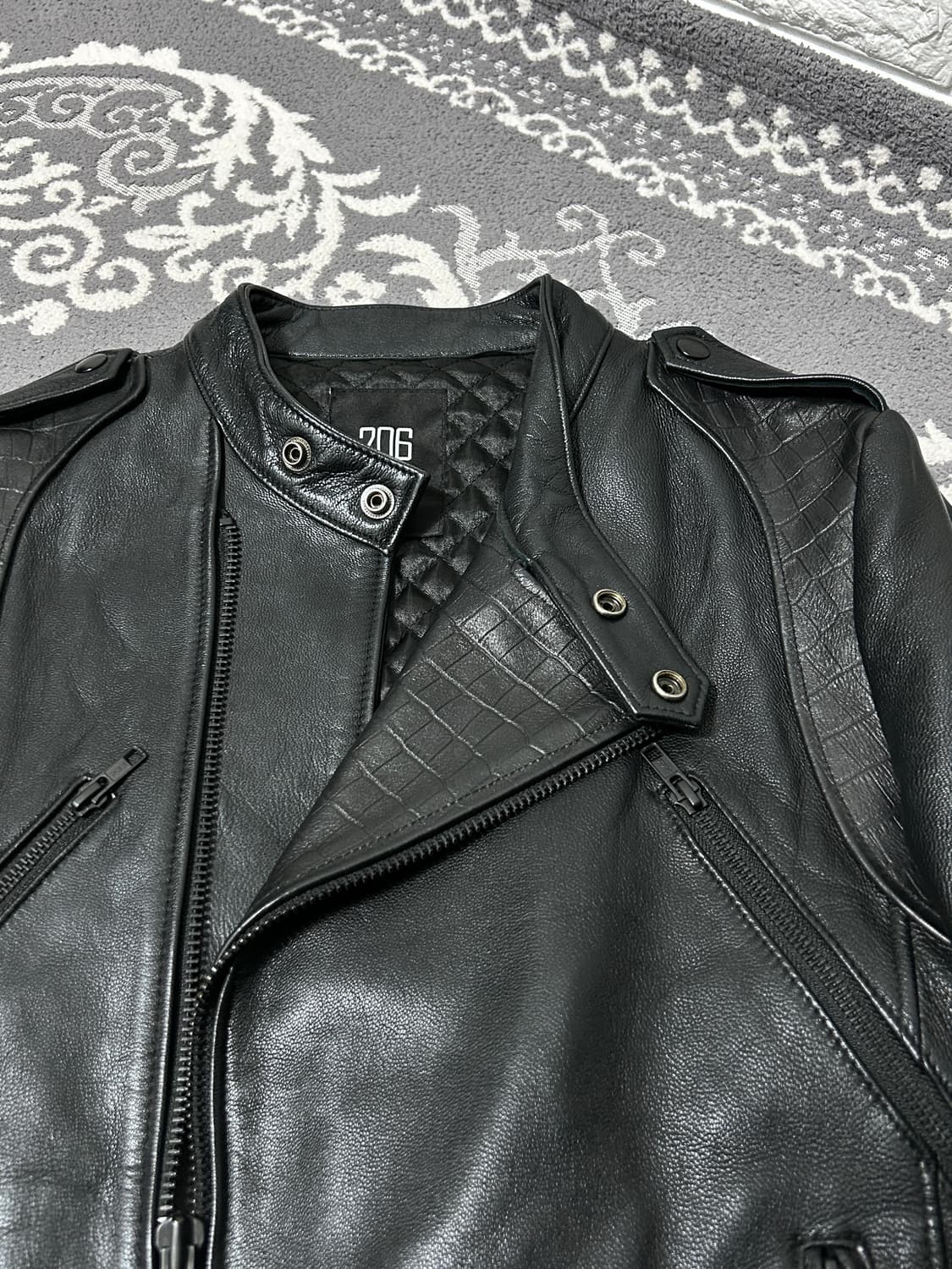 206 옴므 램스킨 크로코 엠보스드 디테일 자켓 상품이미지4