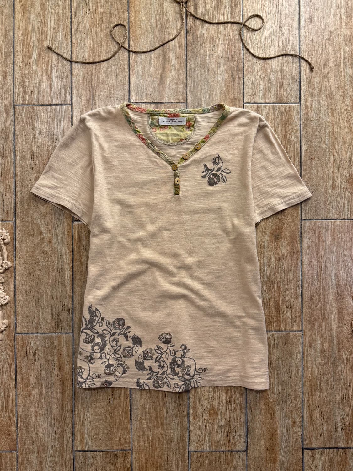 Floral Woodbutton T-shirt 0077 상품이미지1