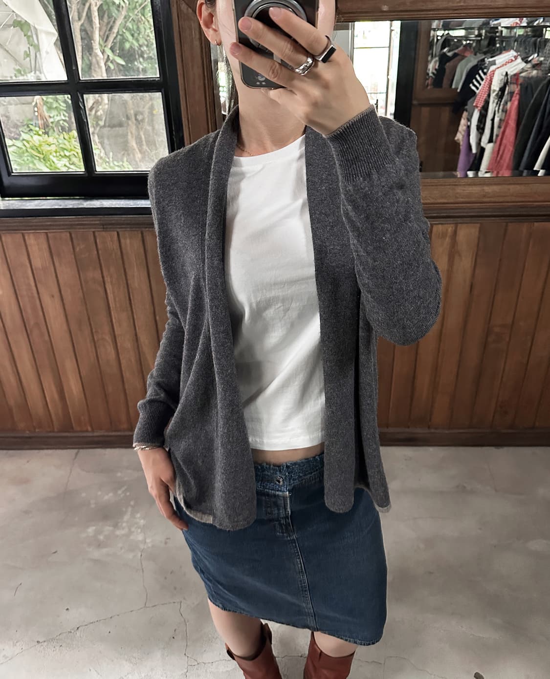 JIL SANDER wool drape cardigan grey 상품이미지1