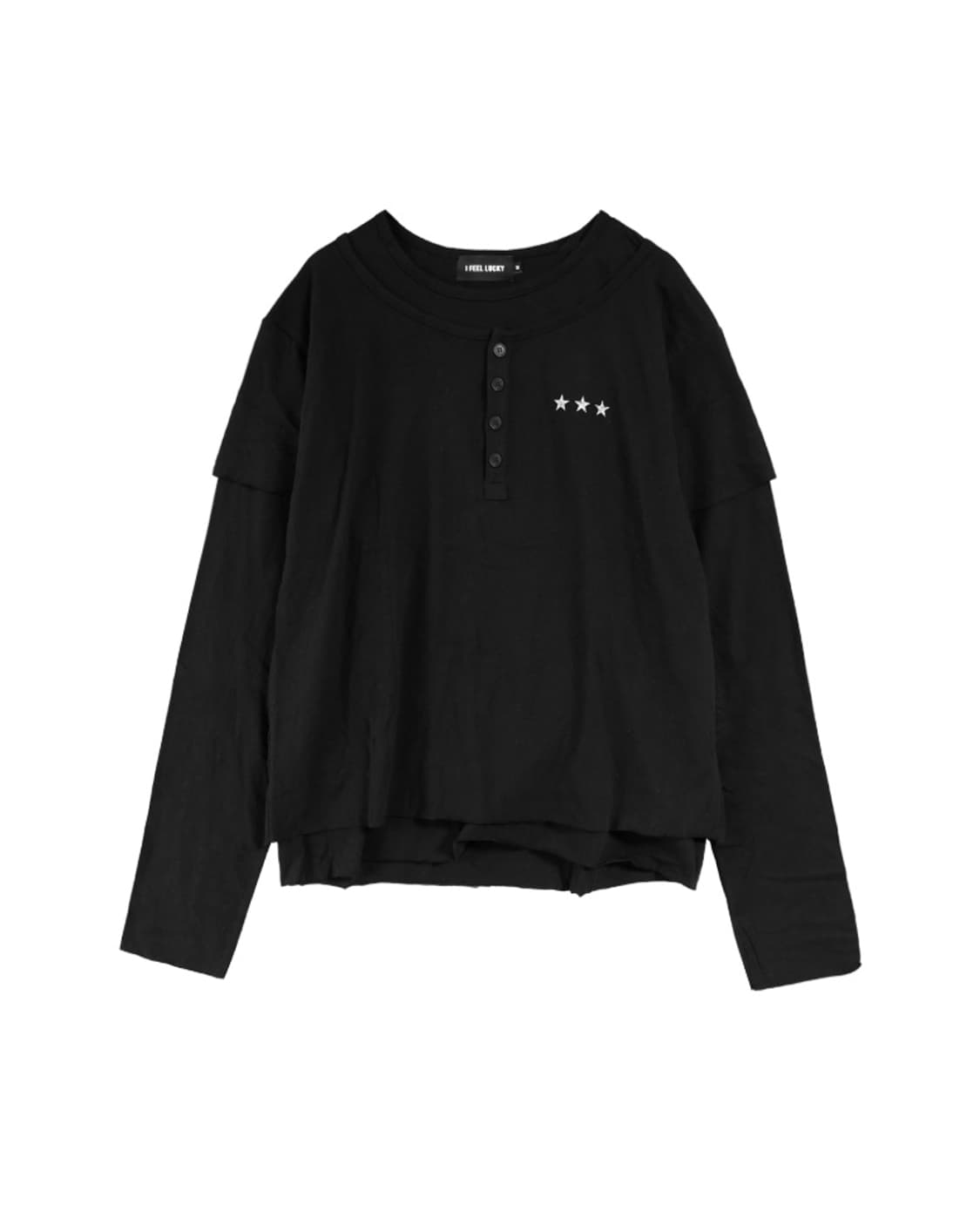 Layered Cross Long Sleeve Black 상품이미지1