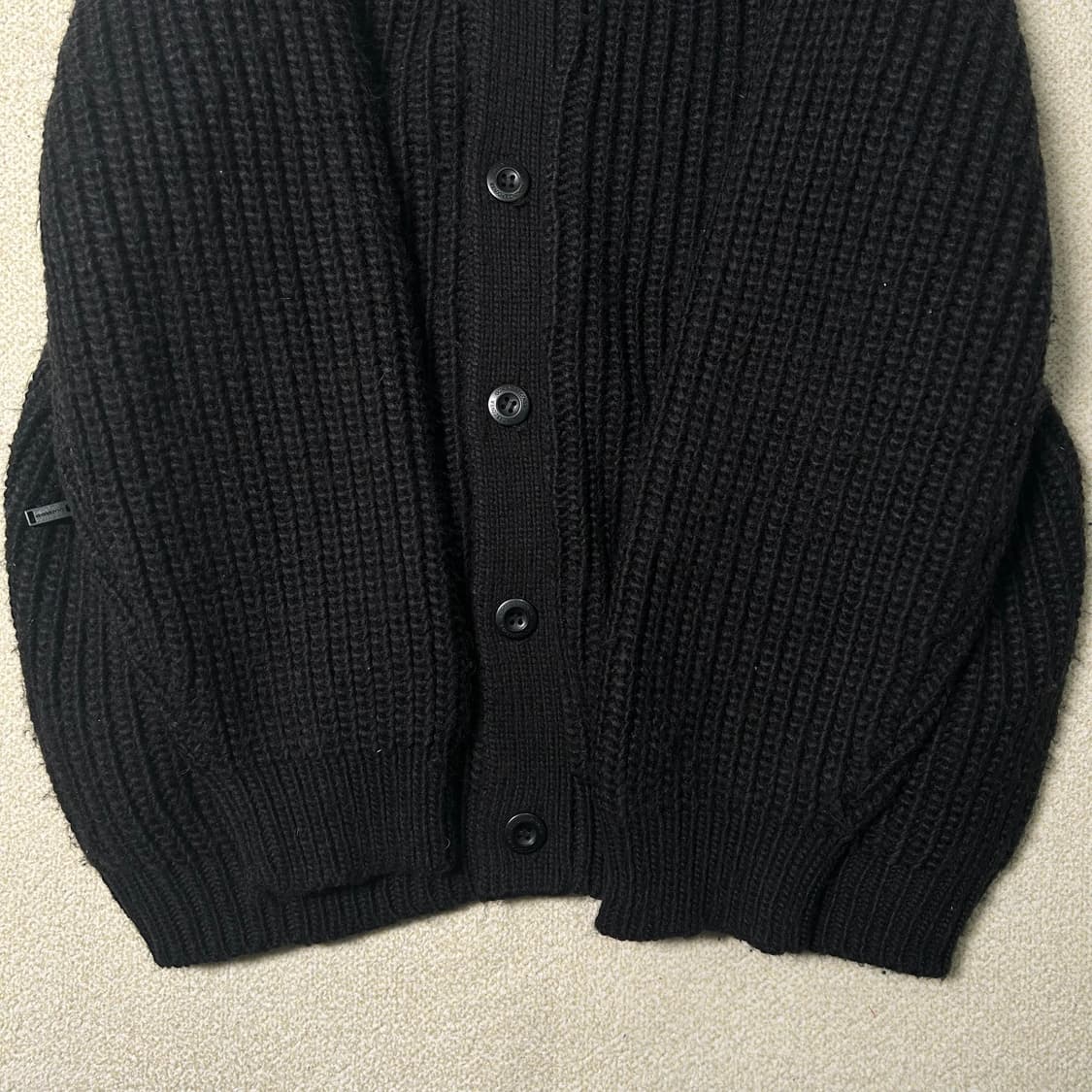 (XL) GU 언더커버 블랙 니트 가디건 상품이미지5