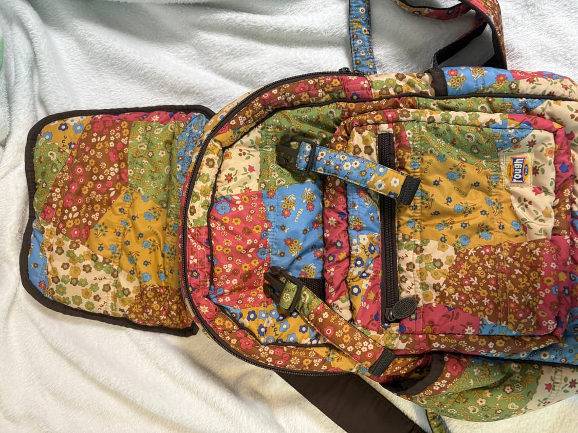 rough 패치 퀼트 백팩 일본 빈티지 모리걸 히피 가방 도트 상품이미지6