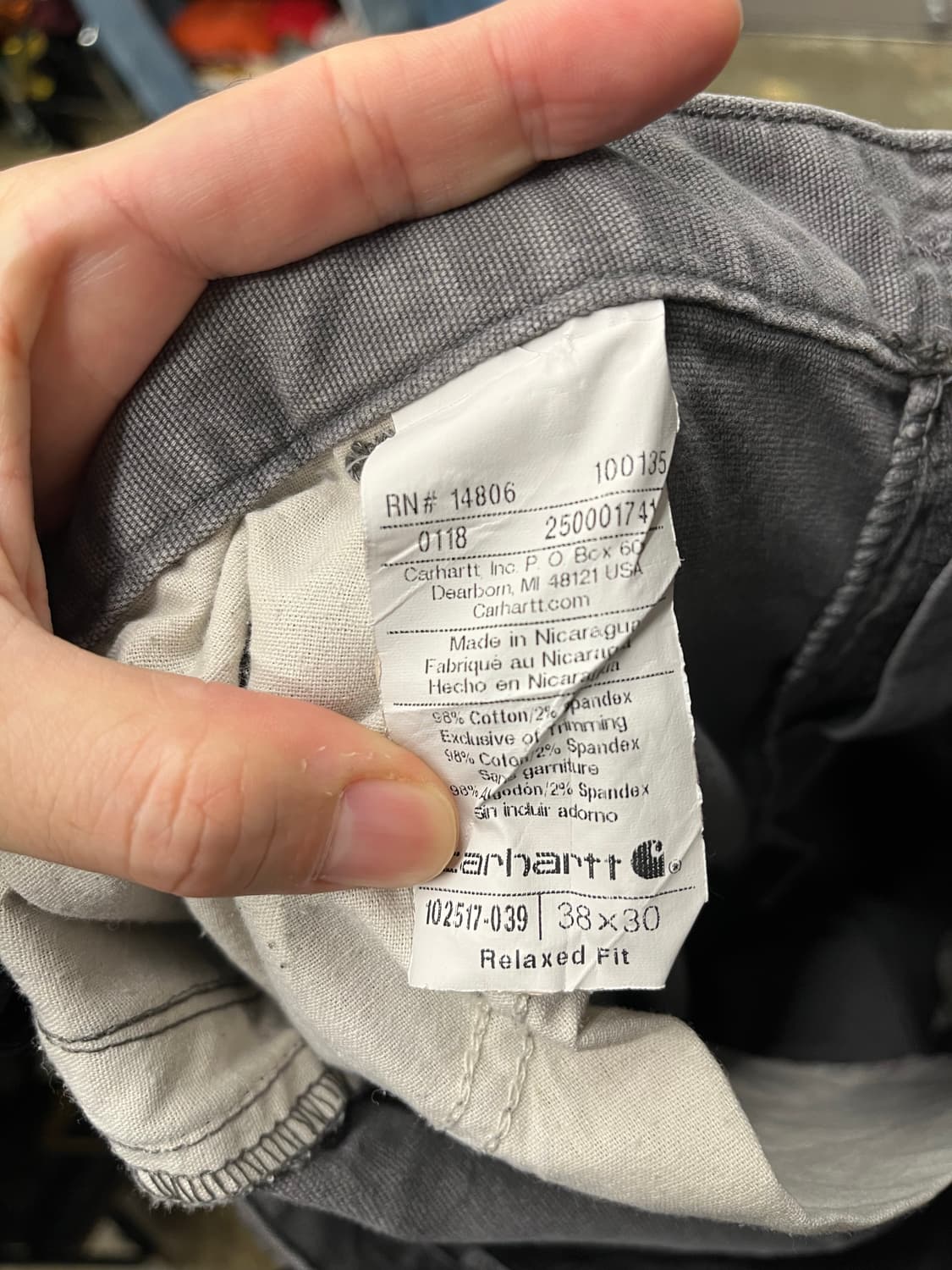 10s 칼하트 싱글니 카펜터 팬츠 그레이 상품이미지7