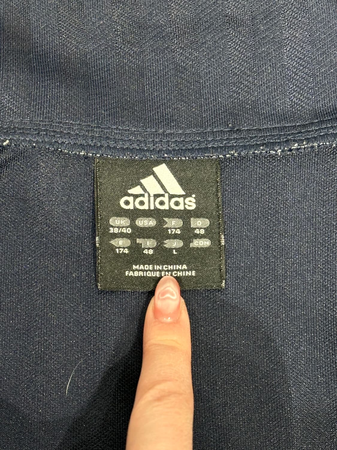 아디다스 네이비 그레이 삼선 오버핏 트랙탑 져지 L 상품이미지7